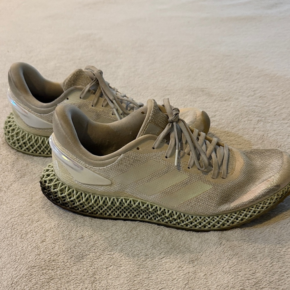 Adidas Men's Off White and Florescent Athletic Shoes